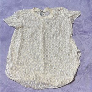 H&M Cream and Gold Silk Blouse